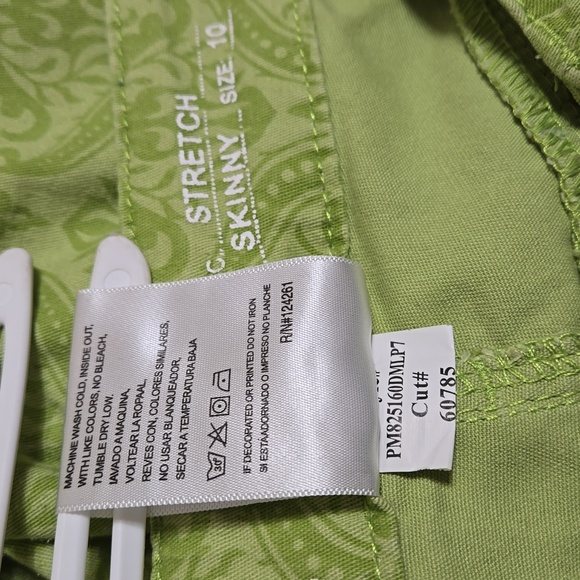 Liz Claiborne - Lime Green Skinny Stretch pants (Ladies size 10) - Picture 2 of 14